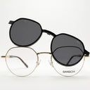 Lunettes de vue MIDNIGHT - clip on noires unisex – vue de face – Gango Brand