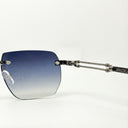 Lunettes de soleil SNOWDRIFT argentées unisex – vue de profil – Gango Brand