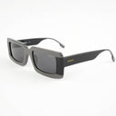 Lunettes de soleil GRIT noires unisex – vue de profil – Gango Brand