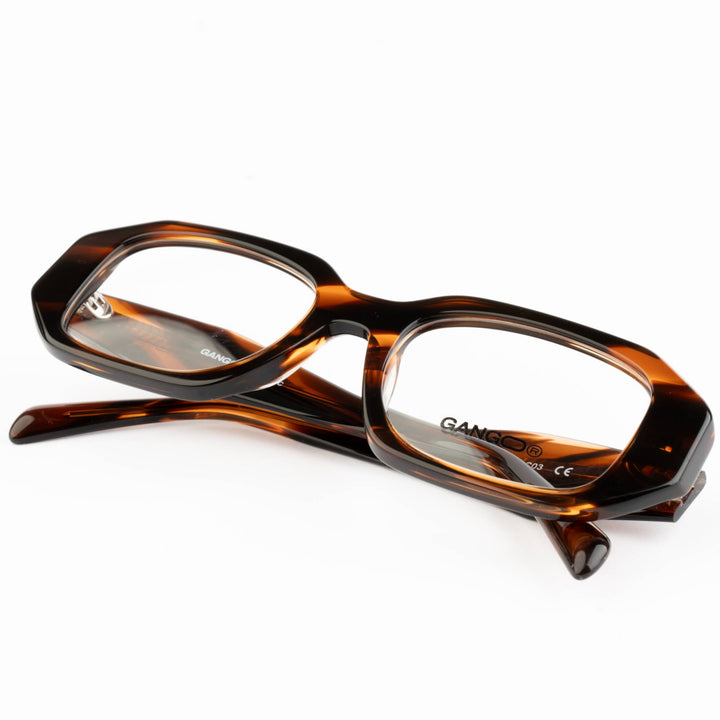 Lunettes de soleil GRAZE marron unisex – détail de la monture – Gango Brand