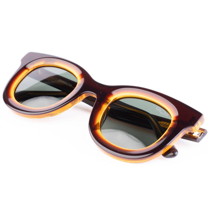 Lunettes de soleil PULSE marron unisex – vue trois quarts – Gango Brand