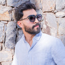 Lunettes de soleil LUX noires unisex – vue de face – Gango Brand