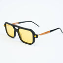 Lunettes de soleil AMBER noires homme – détail des verres – Gango Brand