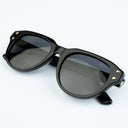 Lunettes de soleil NOIR noires unisex – vue trois quarts – Gango Brand