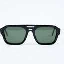 Lunettes de soleil FROSTBITE noires unisex – vue de face – Gango Brand