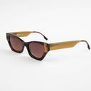 Lunettes de soleil FLOWER marron femmes – détail de la monture – Gango Brand