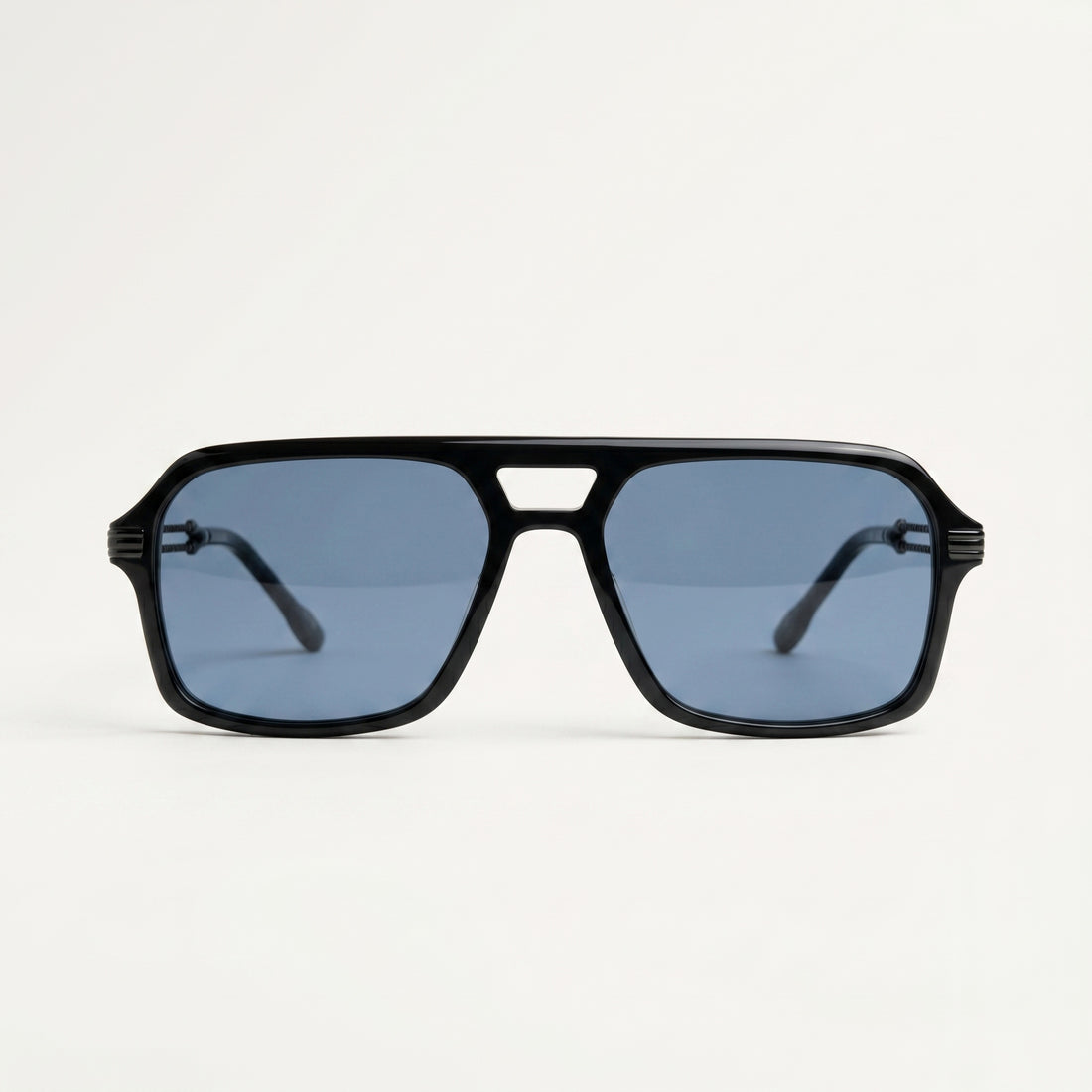 Lunettes de soleil AZUR noires unisex – vue de face – Gango Brand