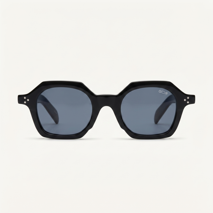 Lunettes de soleil AERO noires unisex – vue de face – Gango Brand