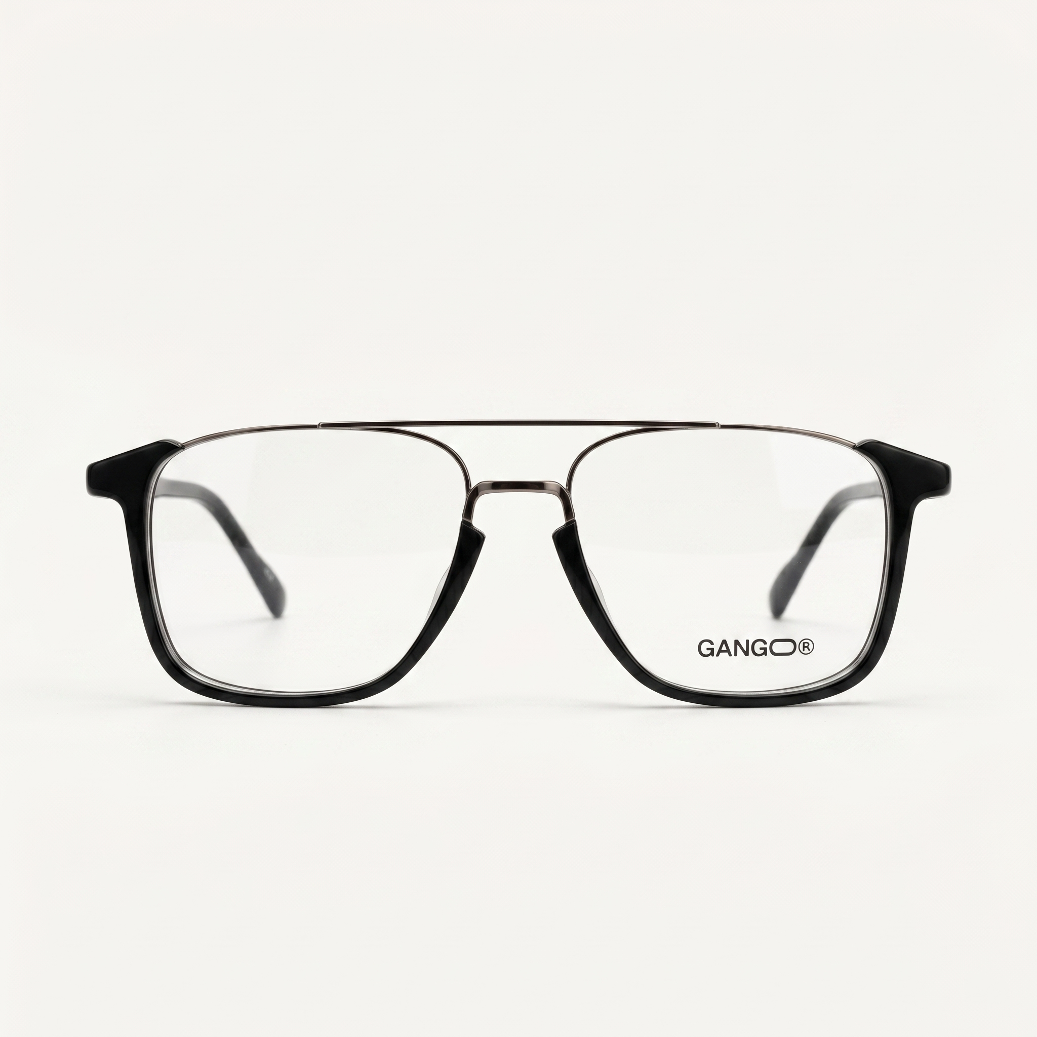 Lunettes de vue MARINA noires unisex – vue de face – Gango Brand
