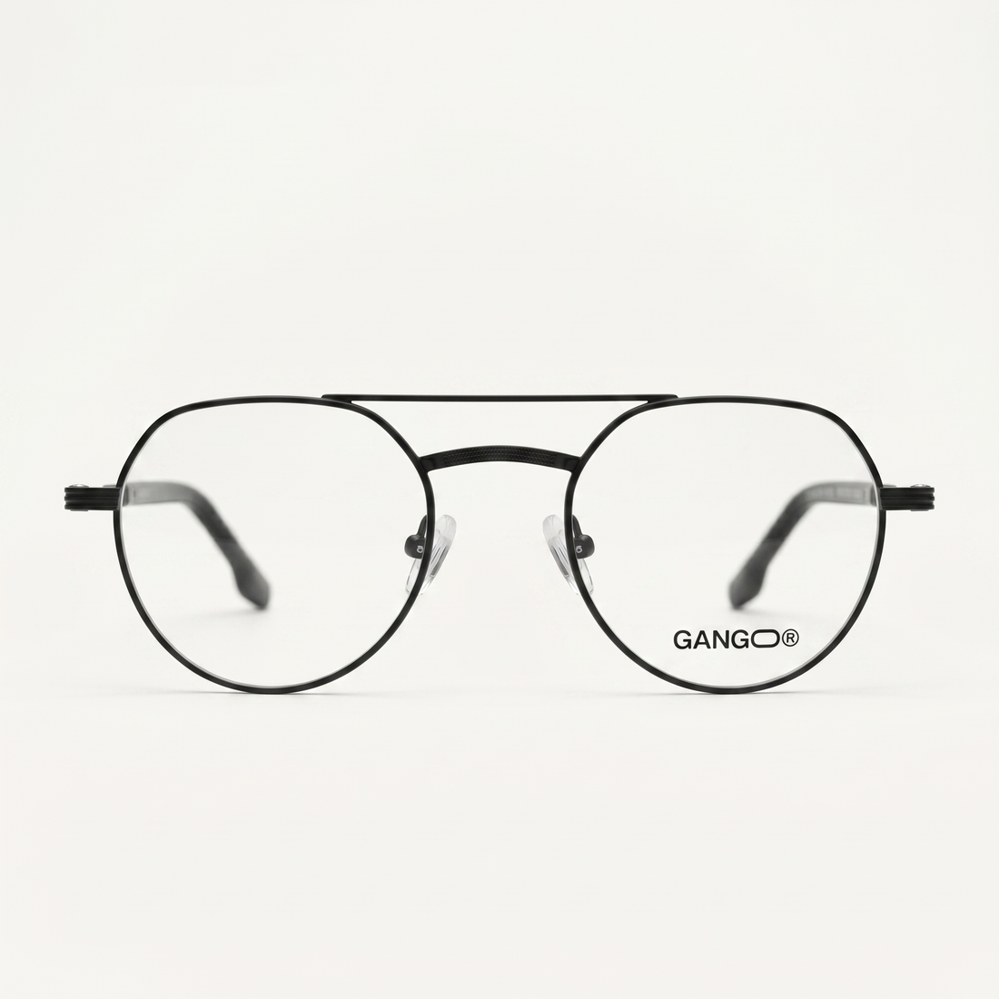 Lunettes de vue VECTRA noires unisex – vue trois quarts – Gango Brand