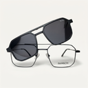 Lunettes de soleil VECTRA SUN noires unisex – vue de face – Gango Brand
