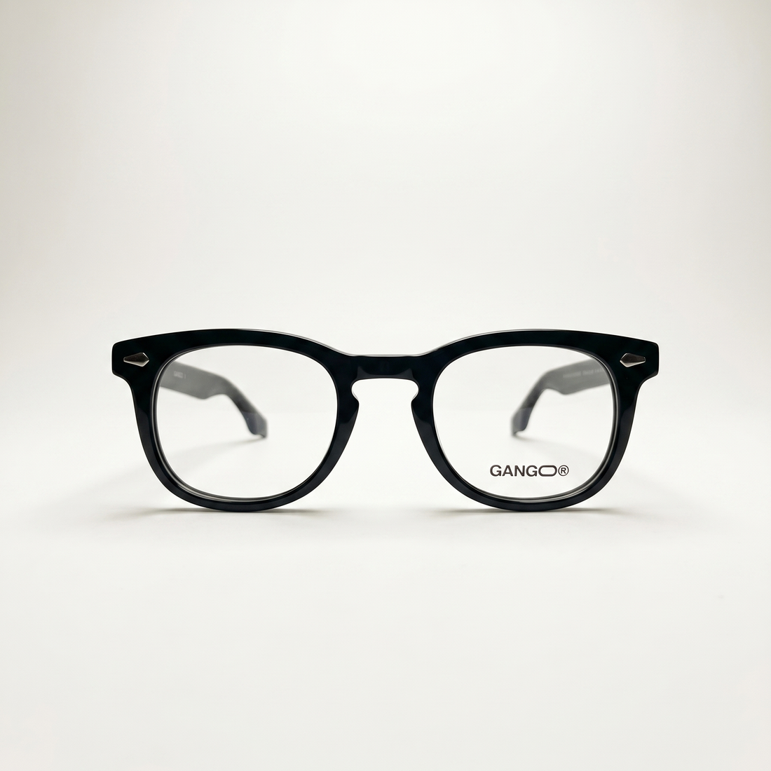 Lunettes de vue RAYO noires unisex – vue trois quarts – Gango Brand
