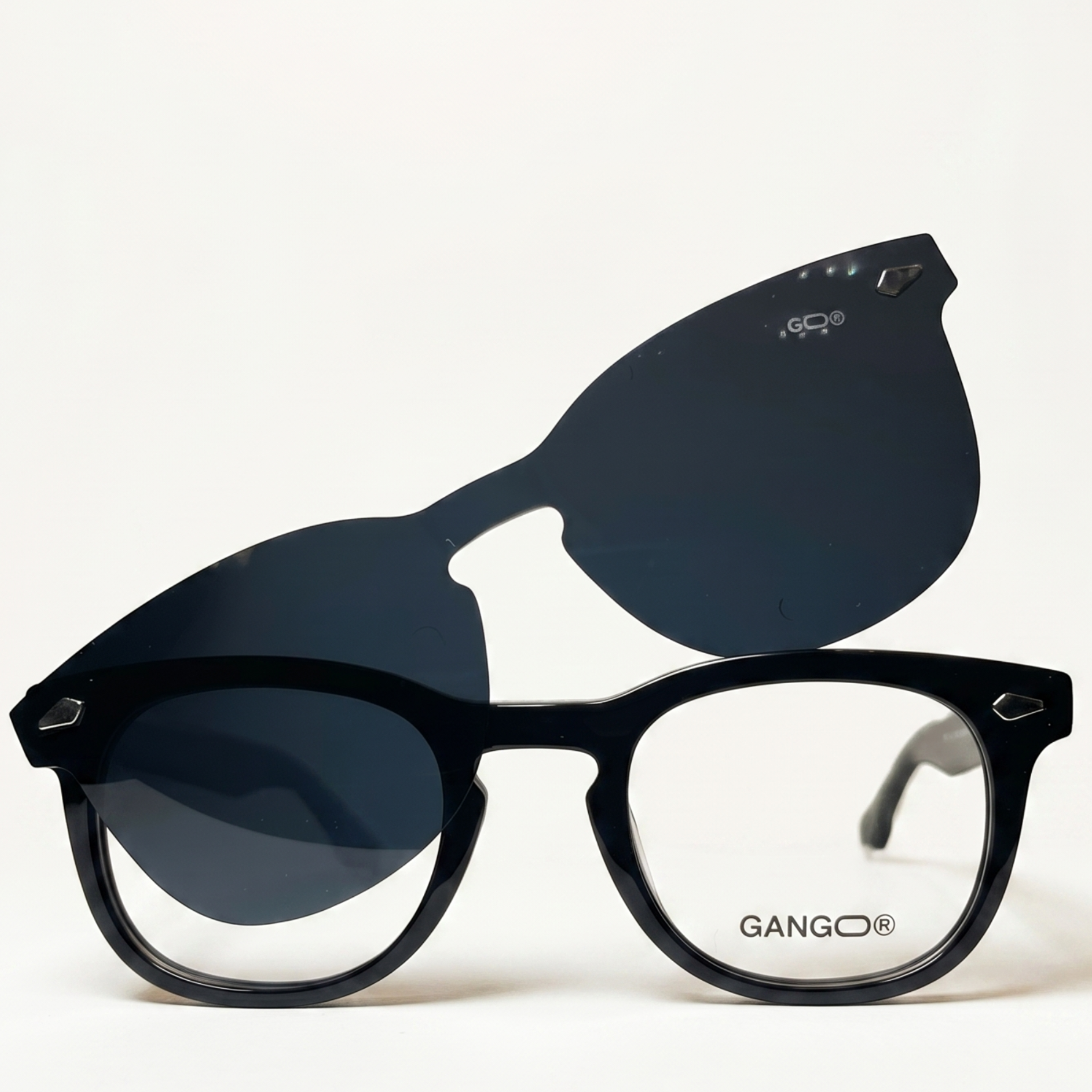 Lunettes de vue RAYO noires unisex – vue de face – Gango Brand