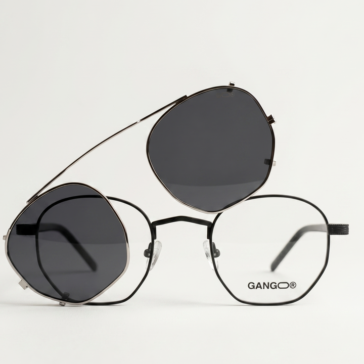 Lunettes de soleil IBIZA noires unisex – vue de face – Gango Brand