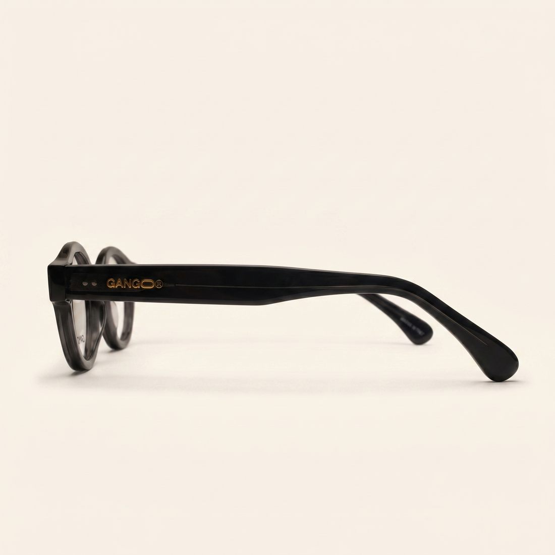 Lunettes de vue AURO noires unisex – vue de profil – Gango Brand