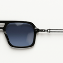 Lunettes de soleil AZUR noires unisex – détail de la monture – Gango Brand