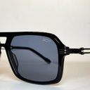 Lunettes de soleil AZUR noires unisex – vue trois quarts – Gango Brand
