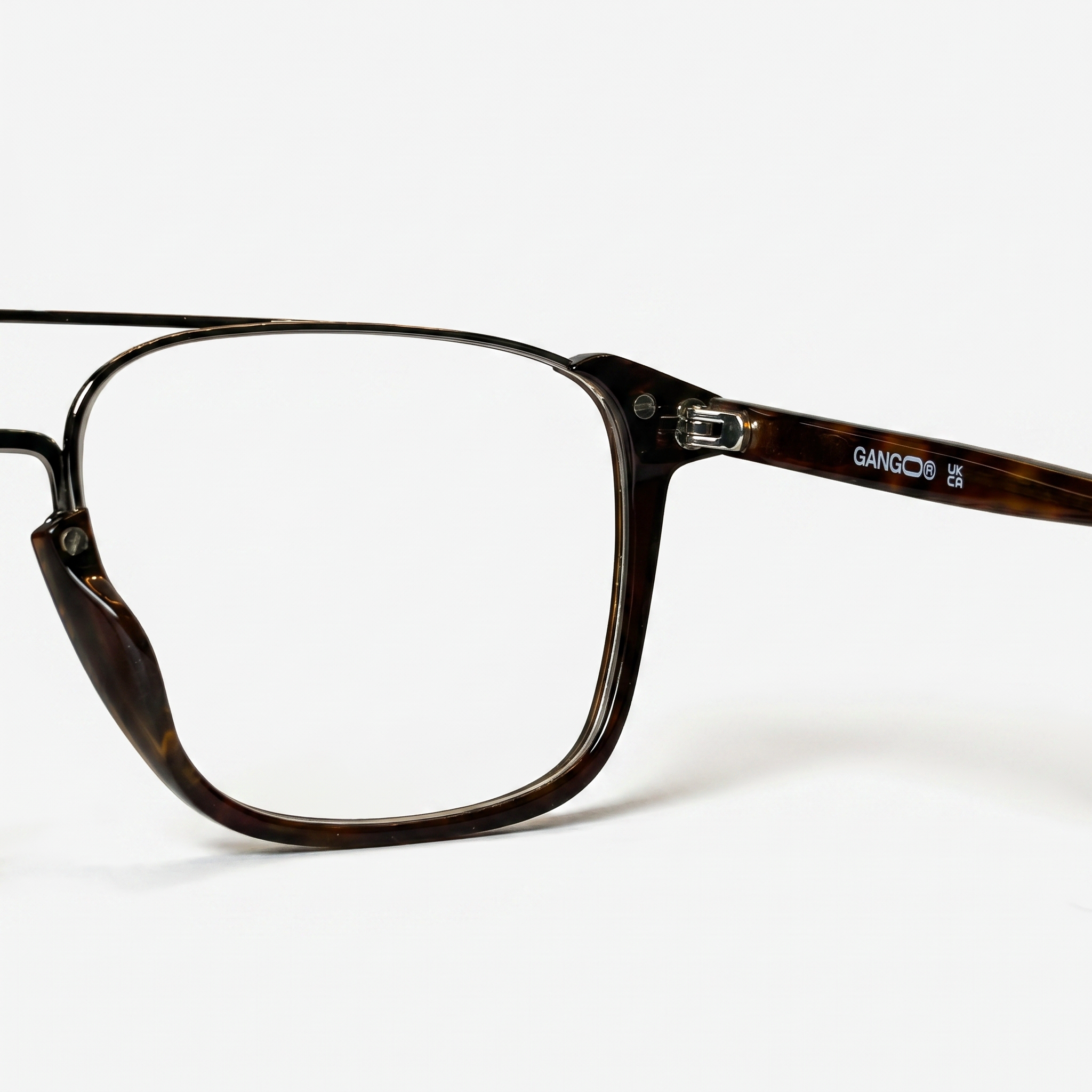 Lunettes de vue RIVAGE marron unisex – vue trois quarts – Gango Brand