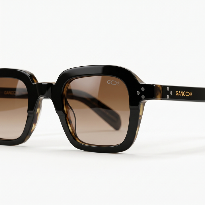 Lunettes de soleil BAMBO marron unisex – détail de la monture – Gango Brand