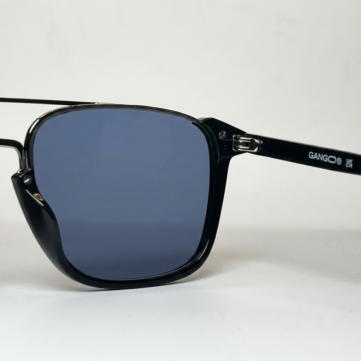 Lunettes de soleil COAST noires unisex – détail de la monture – Gango Brand
