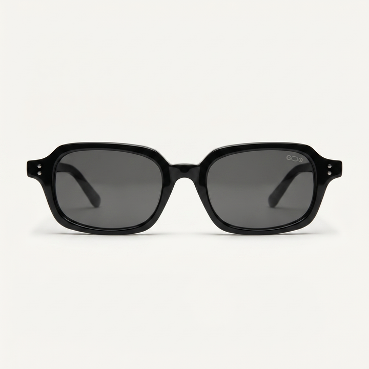 Lunettes de soleil MALIBU noires unisex – vue de face – Gango Brand